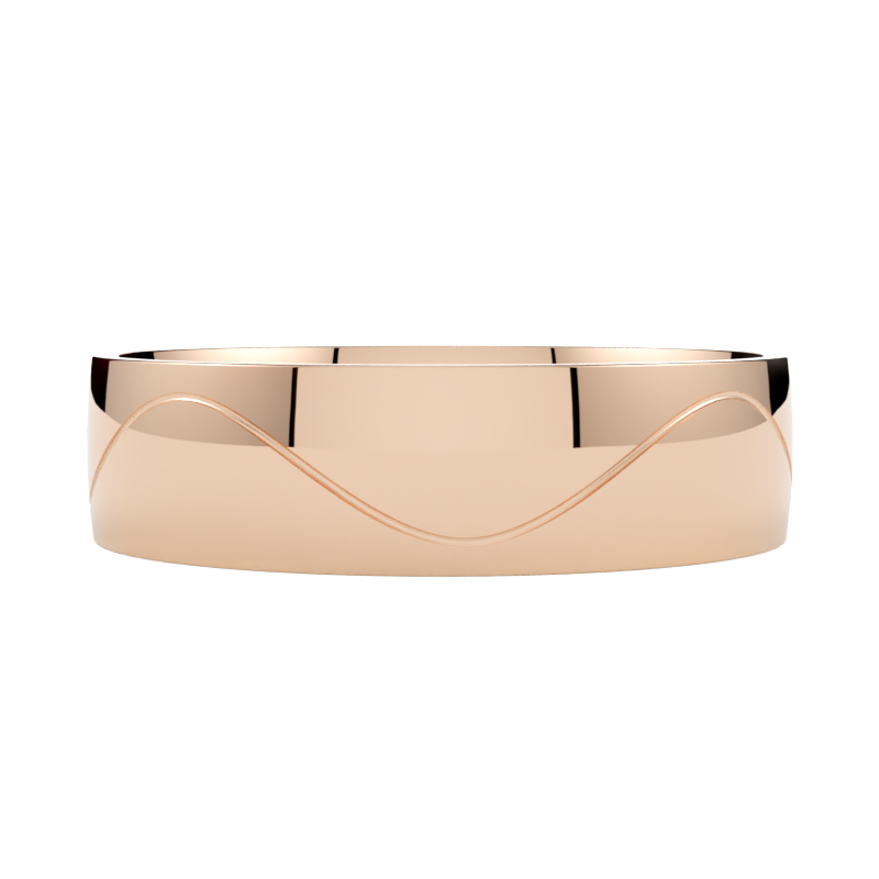 minimalistyczne złote obrączki ślubne z falą różowe złoto